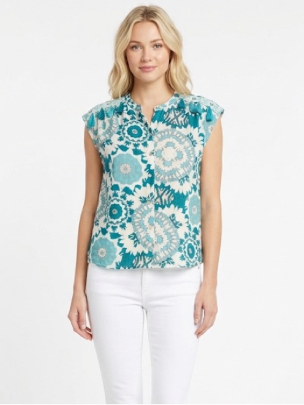 Derhy boho top with tassels detail size medium